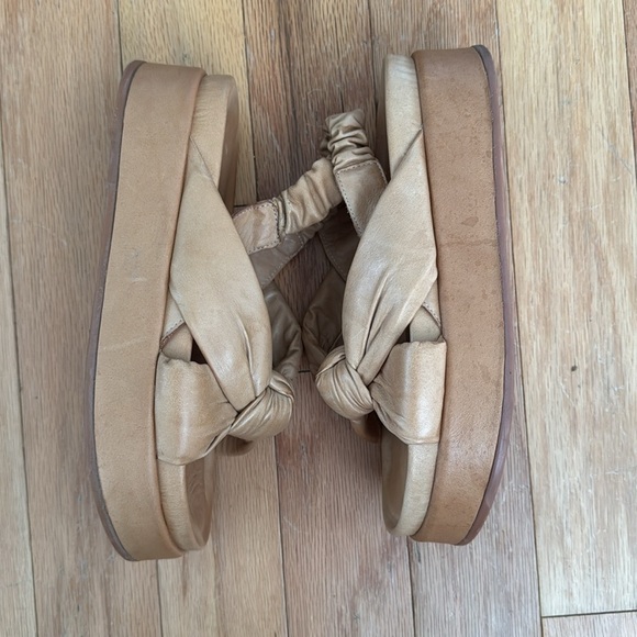 Anthropologie SilentD | Tan Knotted Pance Platform Leather Sandals | Size 40 (9) - Picture 3 of 6